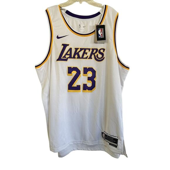 Nike NBA Los Angeles Lakers LeBron James #23 Swingman Jersey White Size XXL - Picture 1 of 11